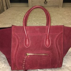Suede Celine phantom bag